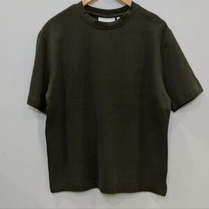 PLENUM STUDIO | Men's Trent Olive Waffle Knit Relaxed Fit Crewneck T-Shirt